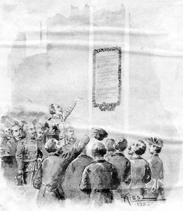 Felavatják Kossuth emléktábláját az evangélikus templomba 1892-ben